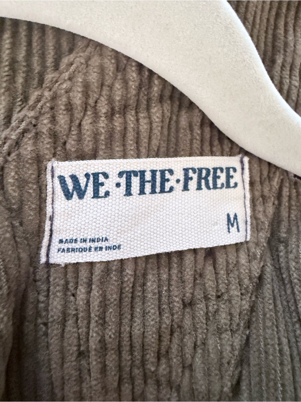 Free People We The Free Corduroy Overalls Medium Olive Utility Baggy Boho - Picture 7 of 8